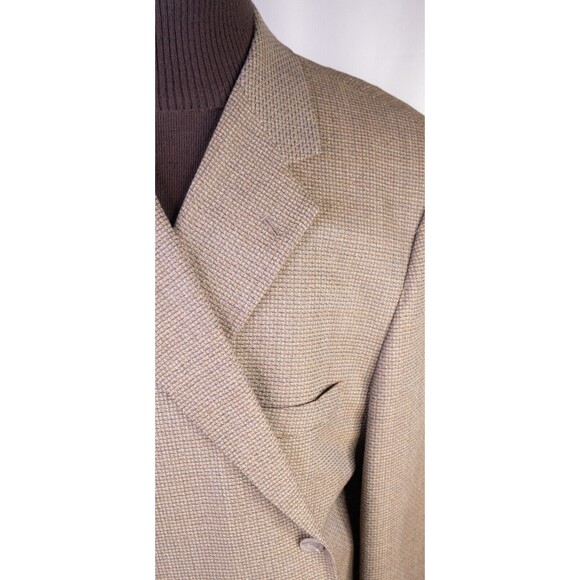 NORDSTROM Mens Blazer Sport Coat Two Button Jacket 50R Wool Beige Suit - Picture 4 of 14